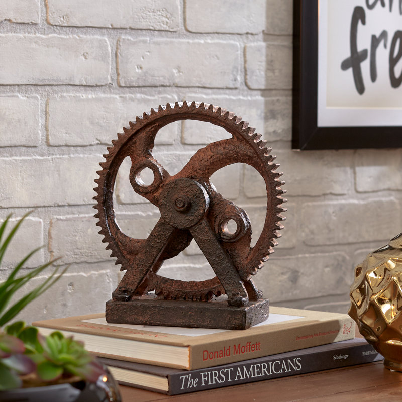 Mercury Row Solorio Rusted Gear Sculpture & Reviews Wayfair